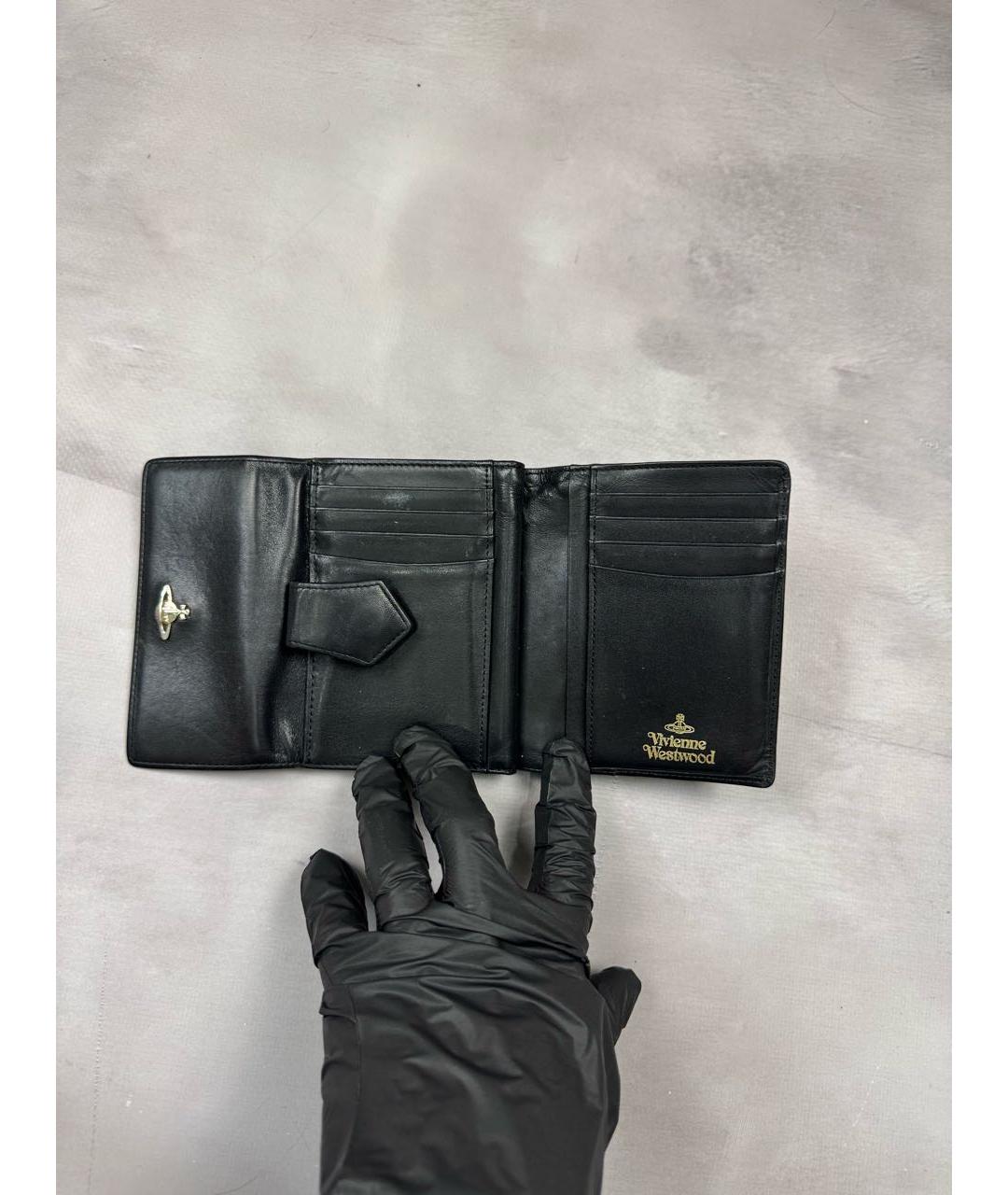 VIVIENNE WESTWOOD Черный кожаный кошелек, фото 4