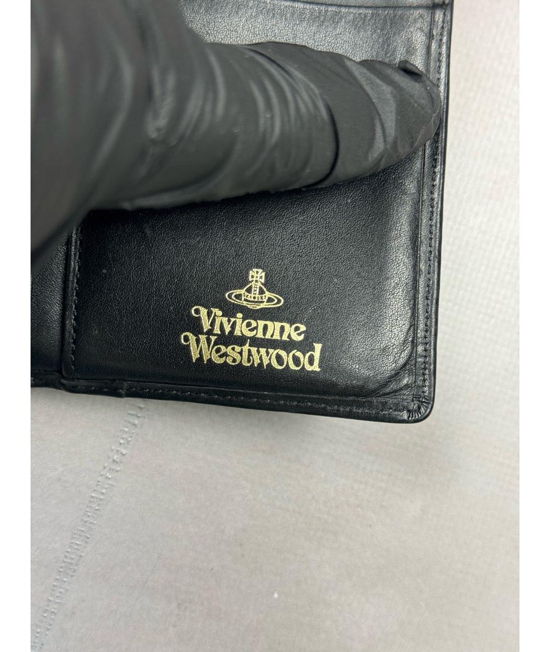 VIVIENNE WESTWOOD Черный кожаный кошелек, фото 8