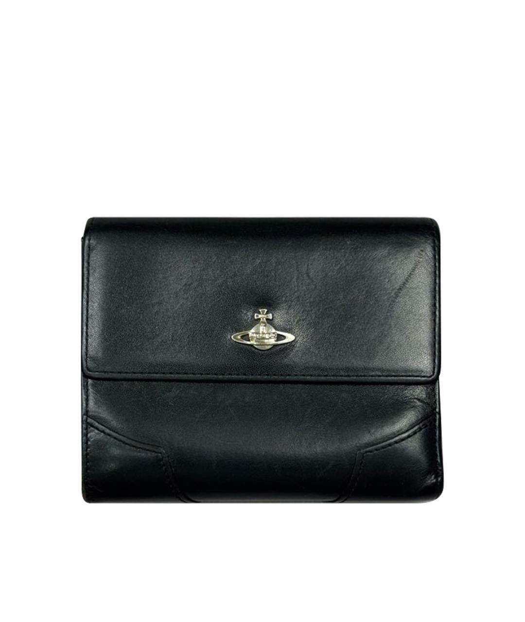 VIVIENNE WESTWOOD Черный кожаный кошелек, фото 1