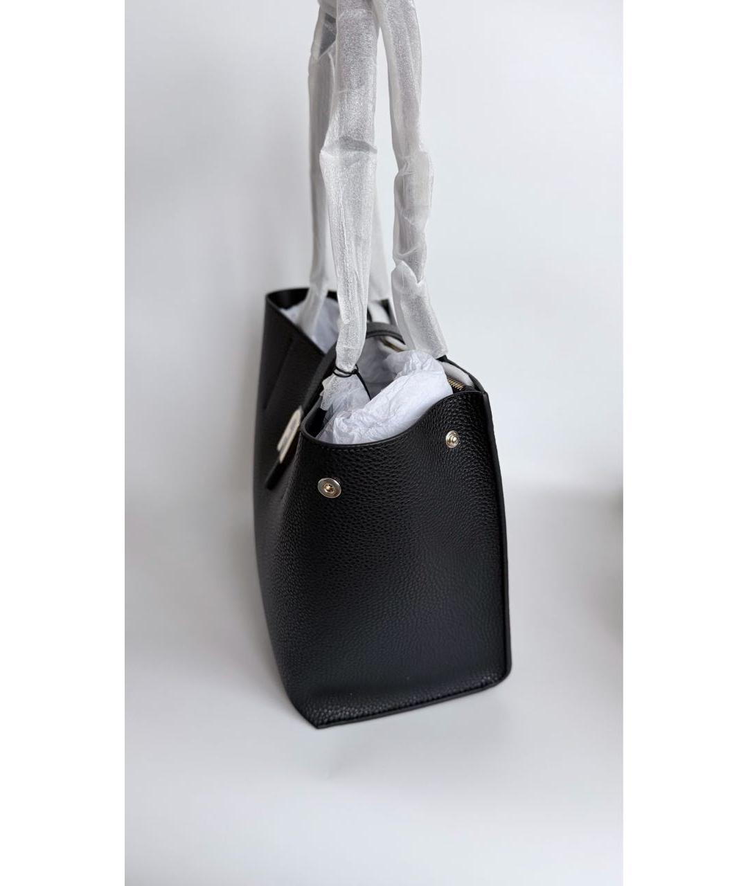 FURLA Черная кожаная сумка тоут, фото 2