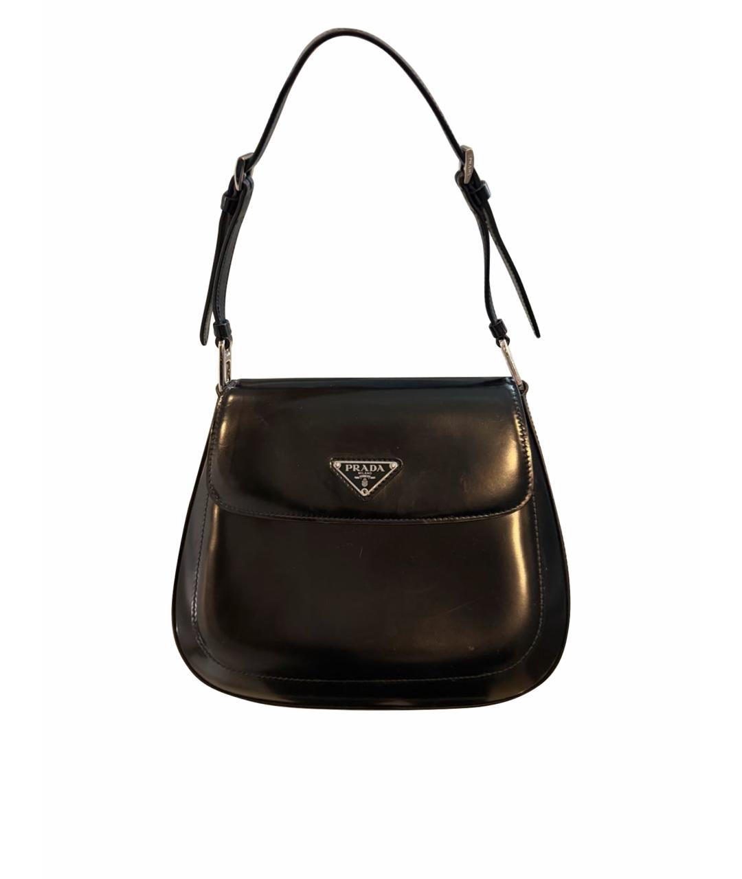 PRADA Черная сумка через плечо из лакированной кожи, фото 1