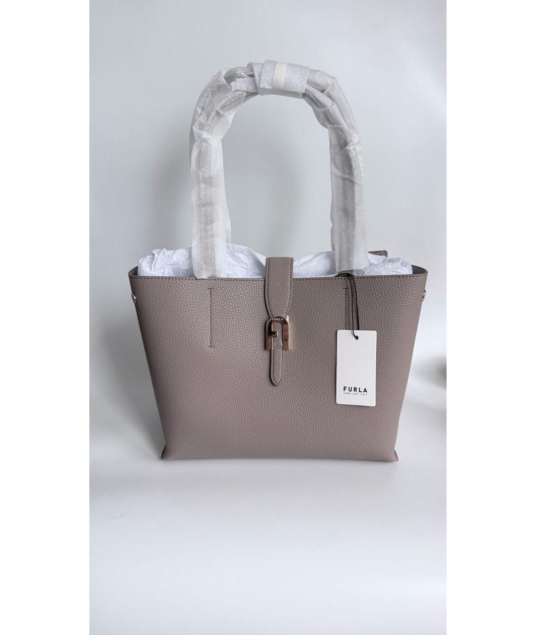 FURLA Бежевая кожаная сумка тоут, фото 6