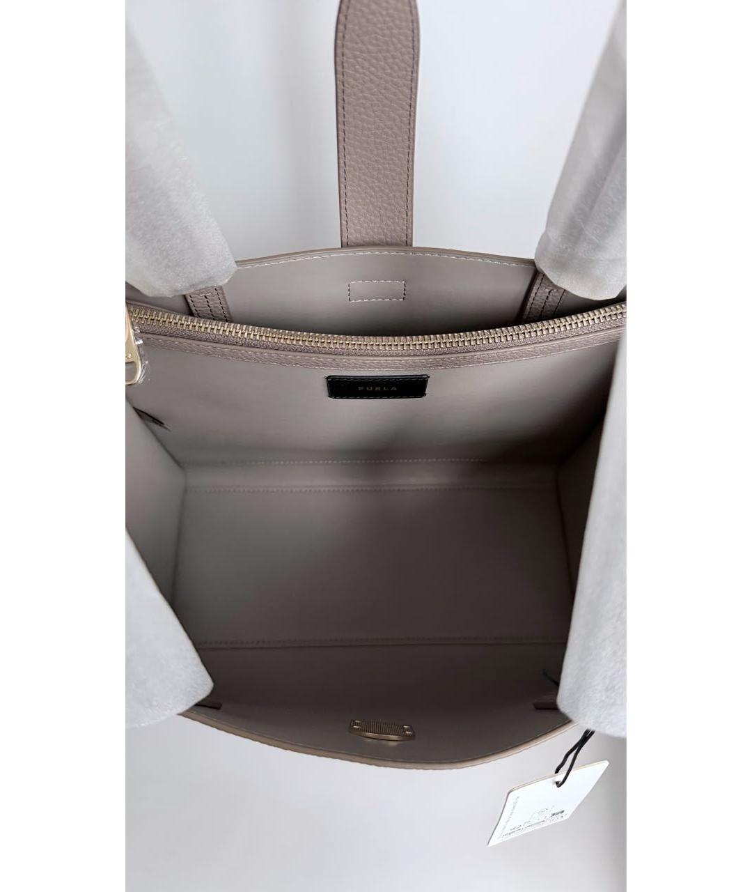 FURLA Бежевая кожаная сумка тоут, фото 5