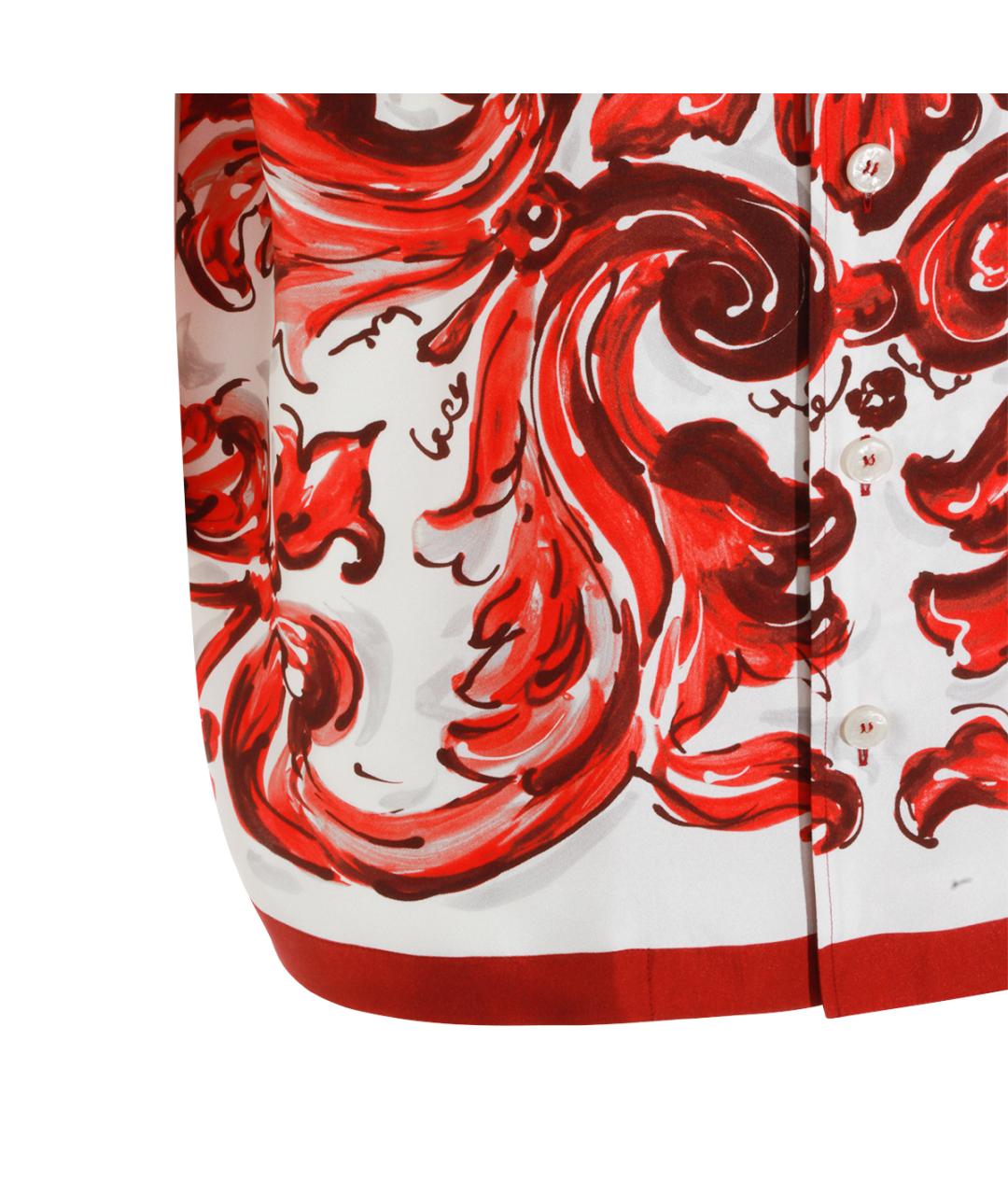 DOLCE&GABBANA Красная шелковая кэжуал рубашка, фото 4
