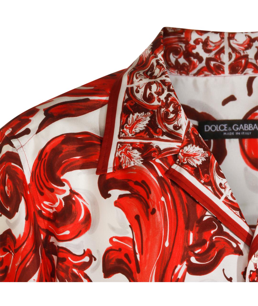 DOLCE&GABBANA Красная шелковая кэжуал рубашка, фото 3