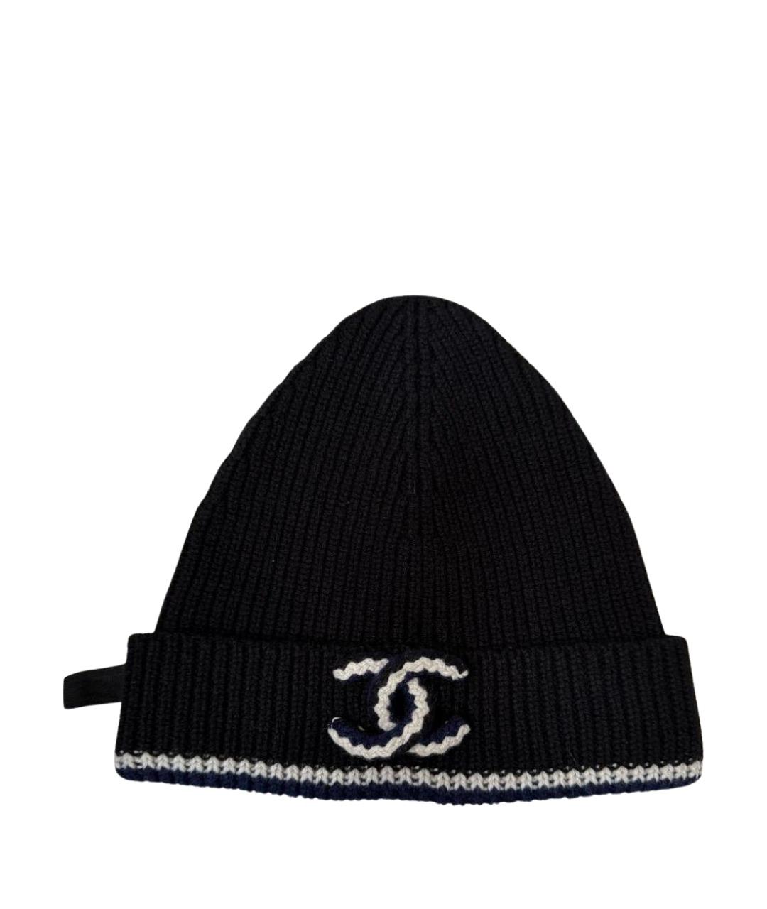 CHANEL Черная кашемировая шапка, фото 1