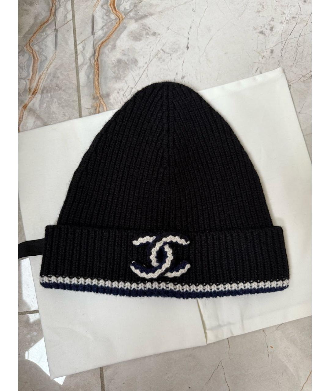 CHANEL Черная кашемировая шапка, фото 4