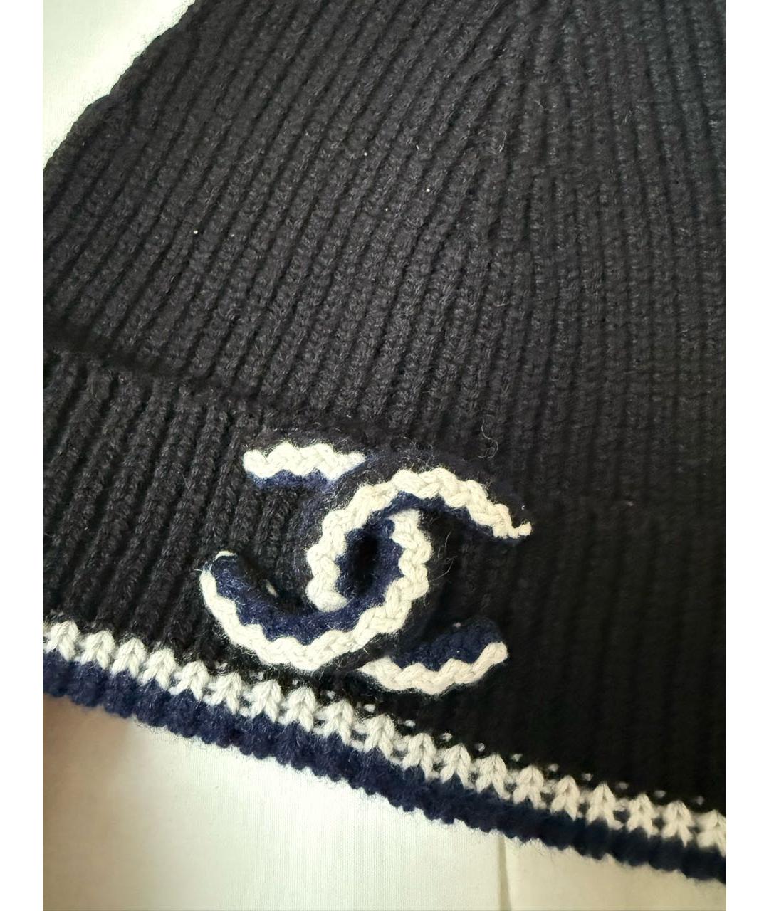 CHANEL Черная кашемировая шапка, фото 2