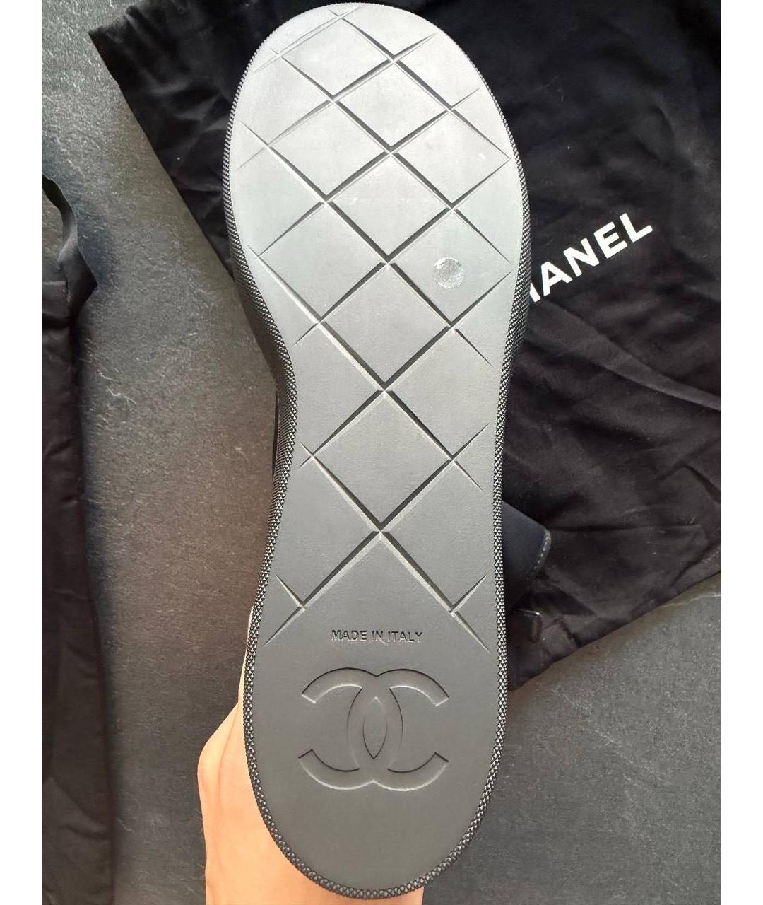CHANEL Черные текстильные сапоги, фото 5