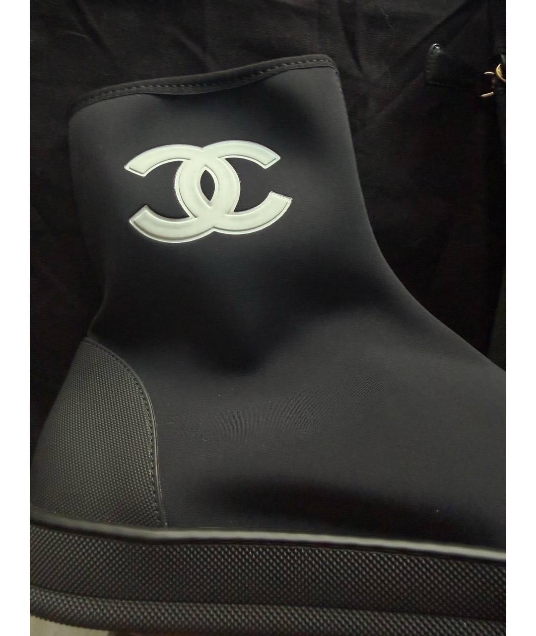 CHANEL Черные текстильные сапоги, фото 6