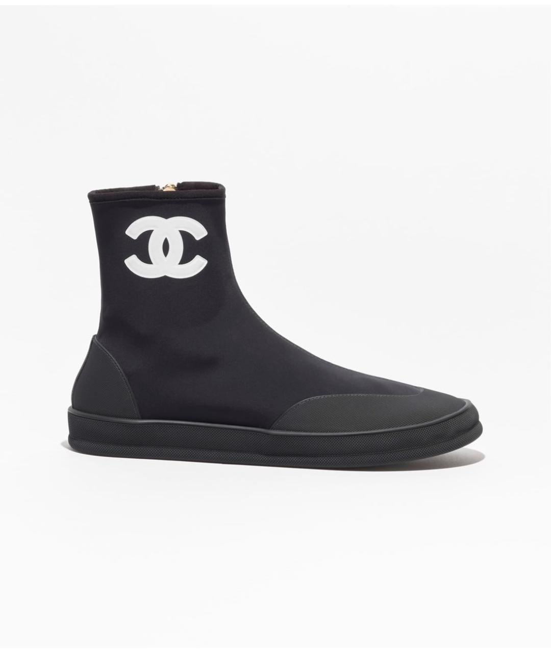 CHANEL Черные текстильные сапоги, фото 9