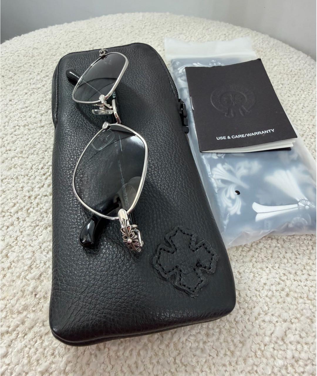 CHROME HEARTS Серые металлические солнцезащитные очки, фото 9