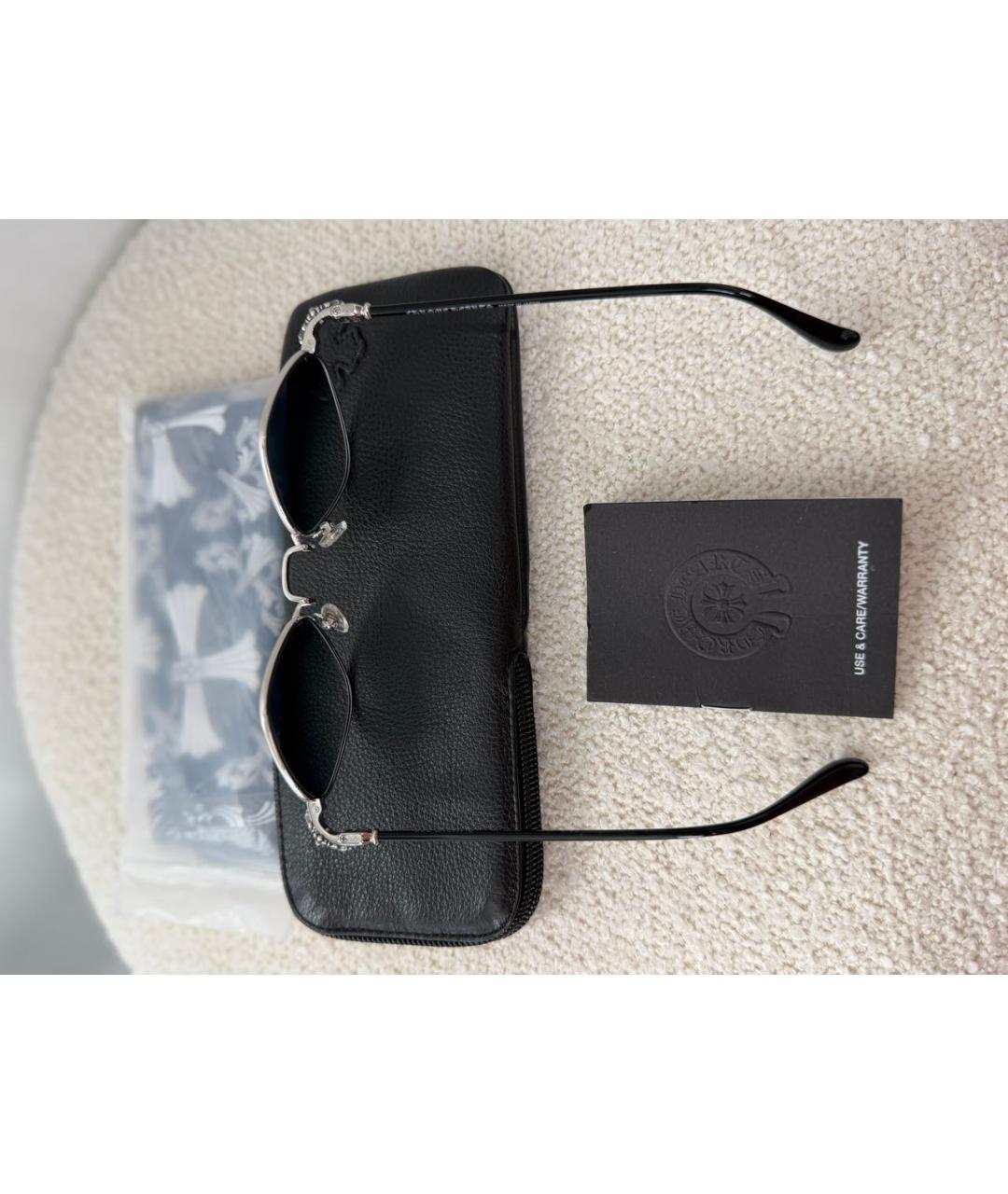 CHROME HEARTS Серые металлические солнцезащитные очки, фото 7