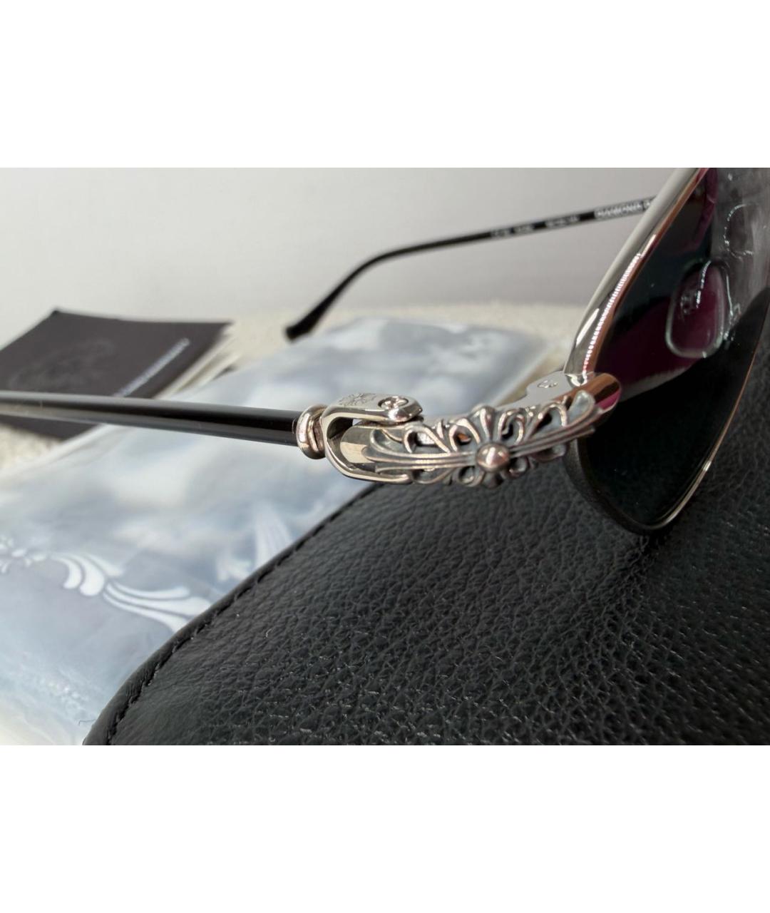 CHROME HEARTS Серые металлические солнцезащитные очки, фото 4