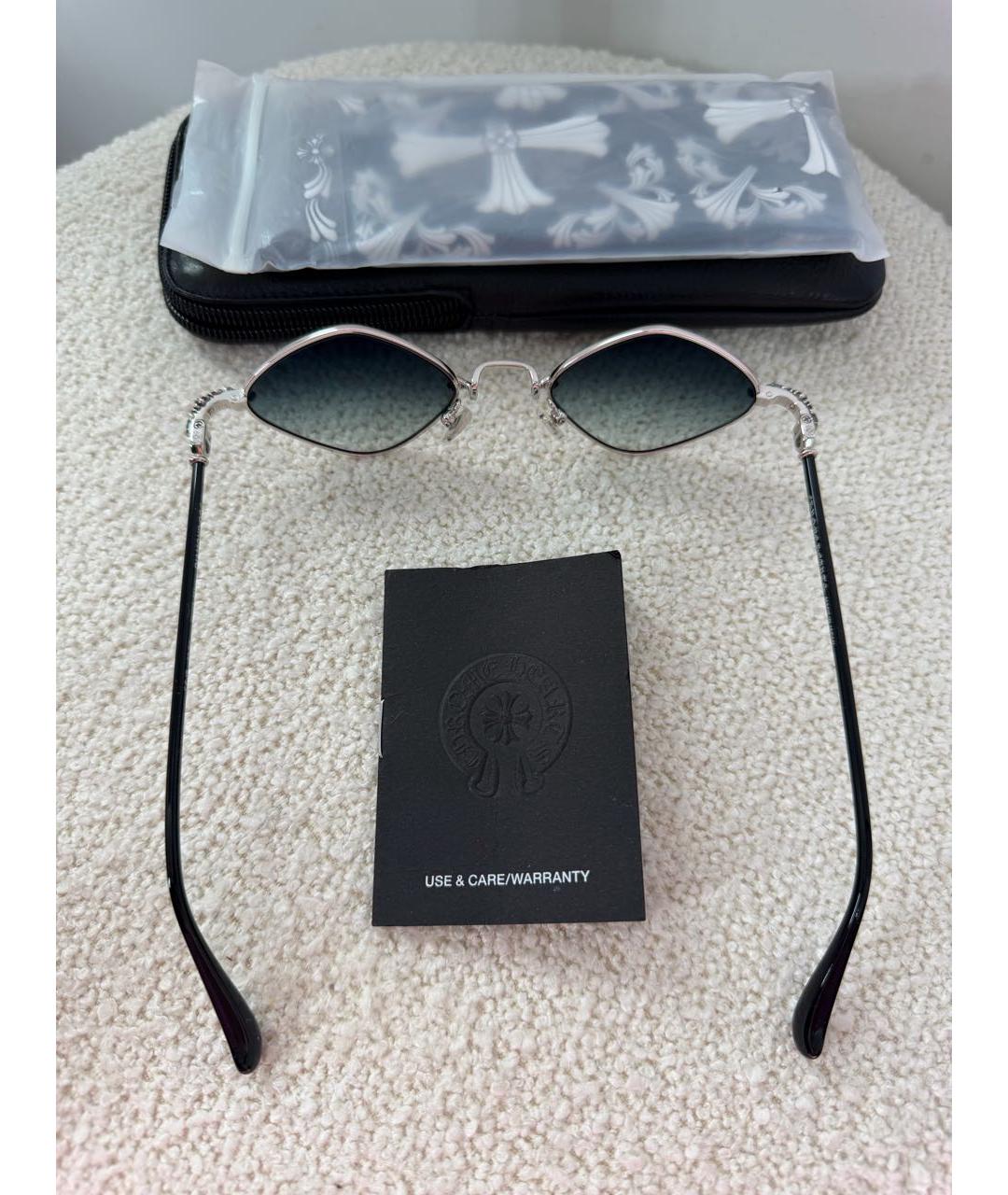 CHROME HEARTS Серые металлические солнцезащитные очки, фото 3