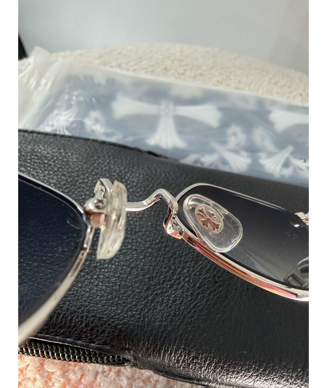 CHROME HEARTS Серые металлические солнцезащитные очки, фото 8