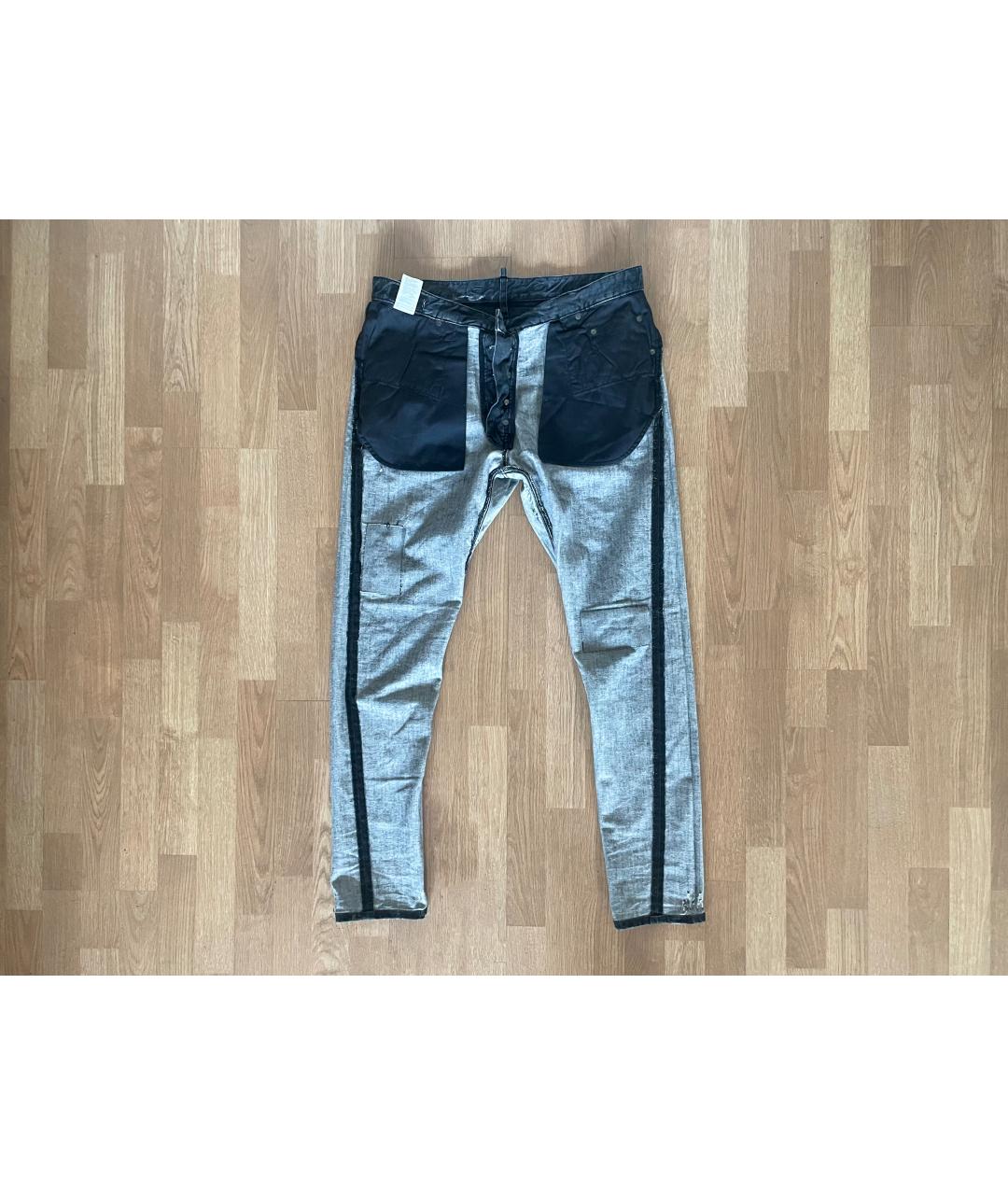 DSQUARED2 Серые хлопко-эластановые джинсы скинни, фото 3
