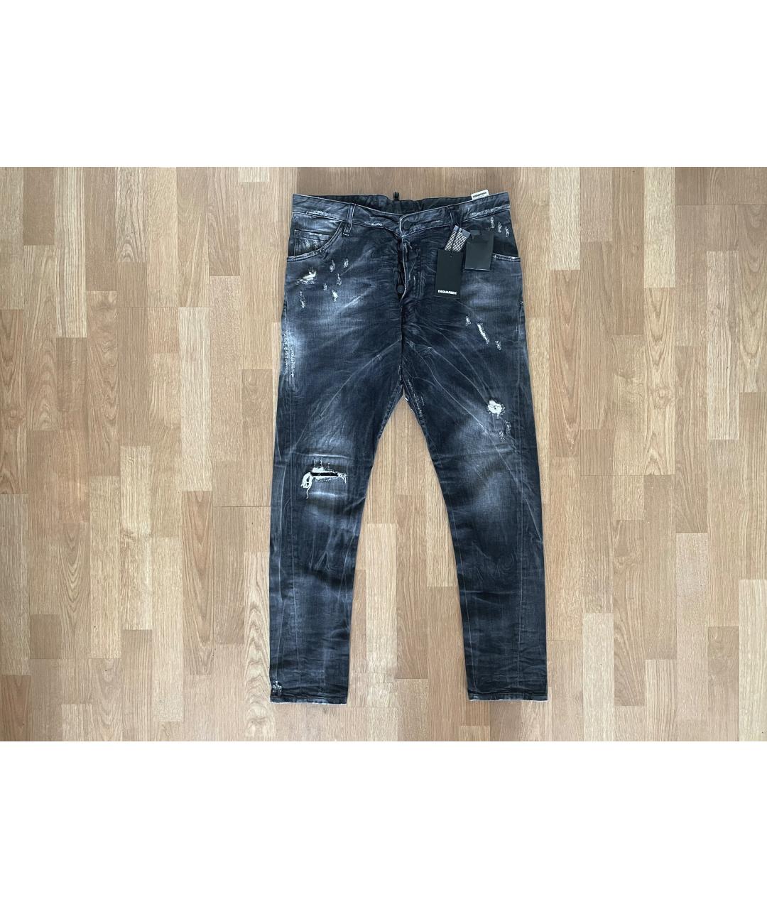 DSQUARED2 Серые хлопко-эластановые джинсы скинни, фото 8