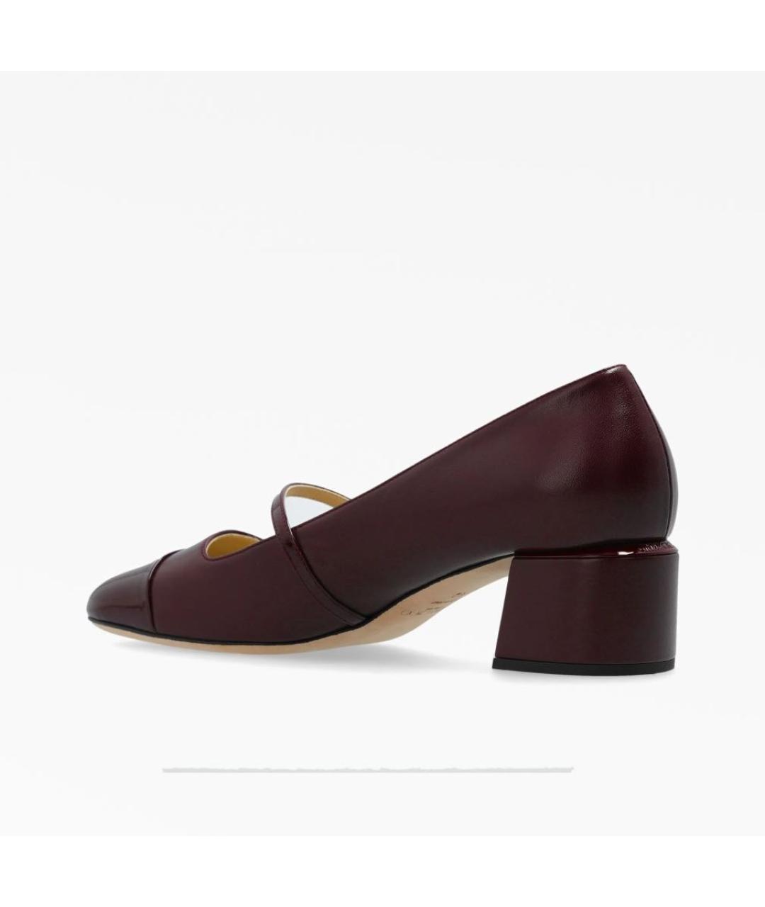 JIMMY CHOO Бордовые кожаные туфли, фото 2