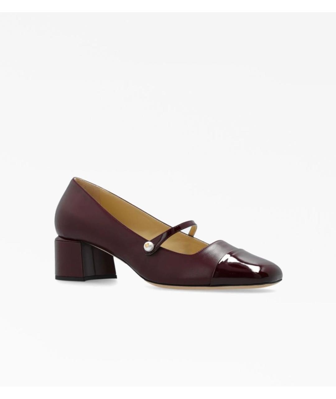 JIMMY CHOO Бордовые кожаные туфли, фото 5