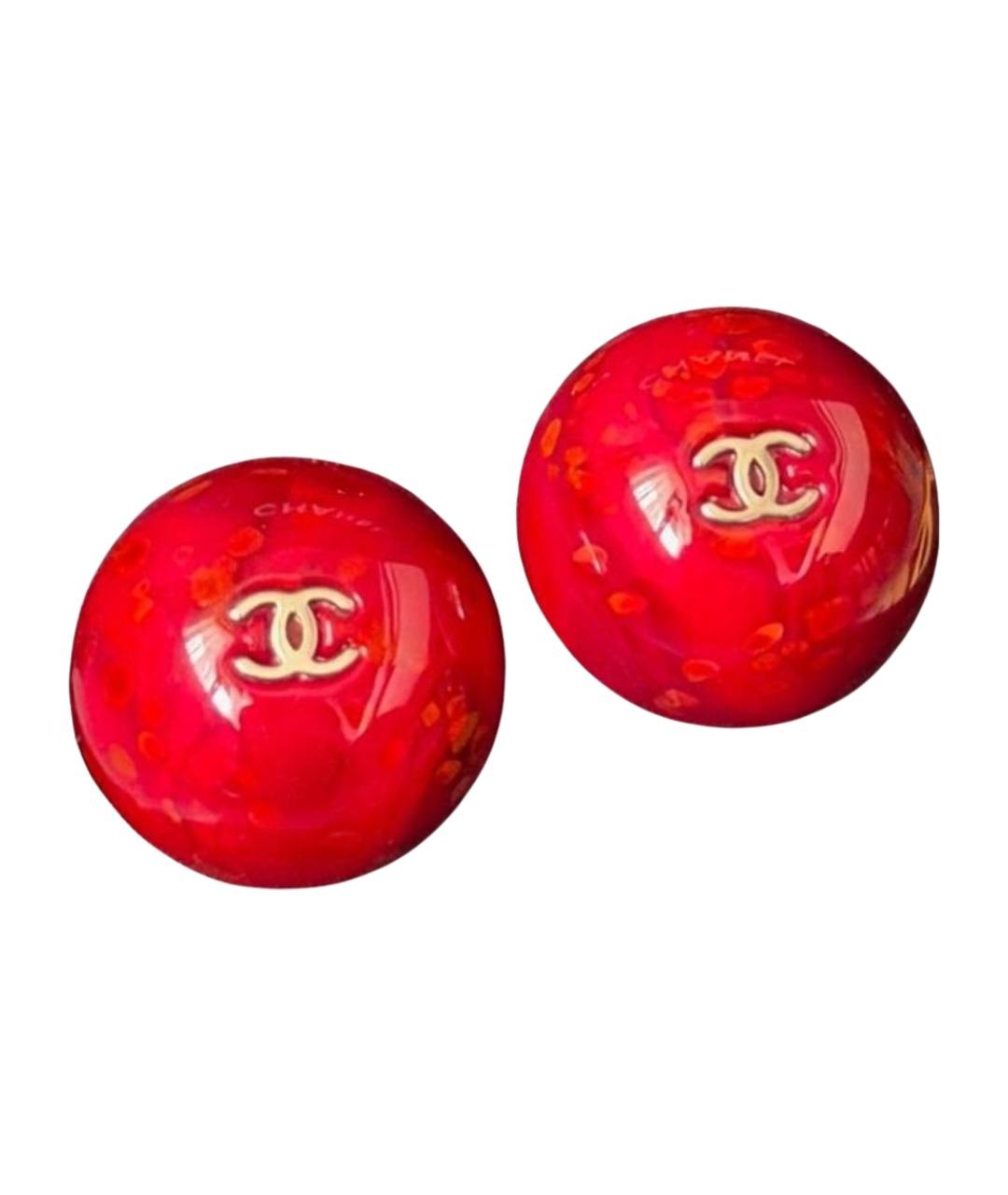 CHANEL Красные серьги, фото 1