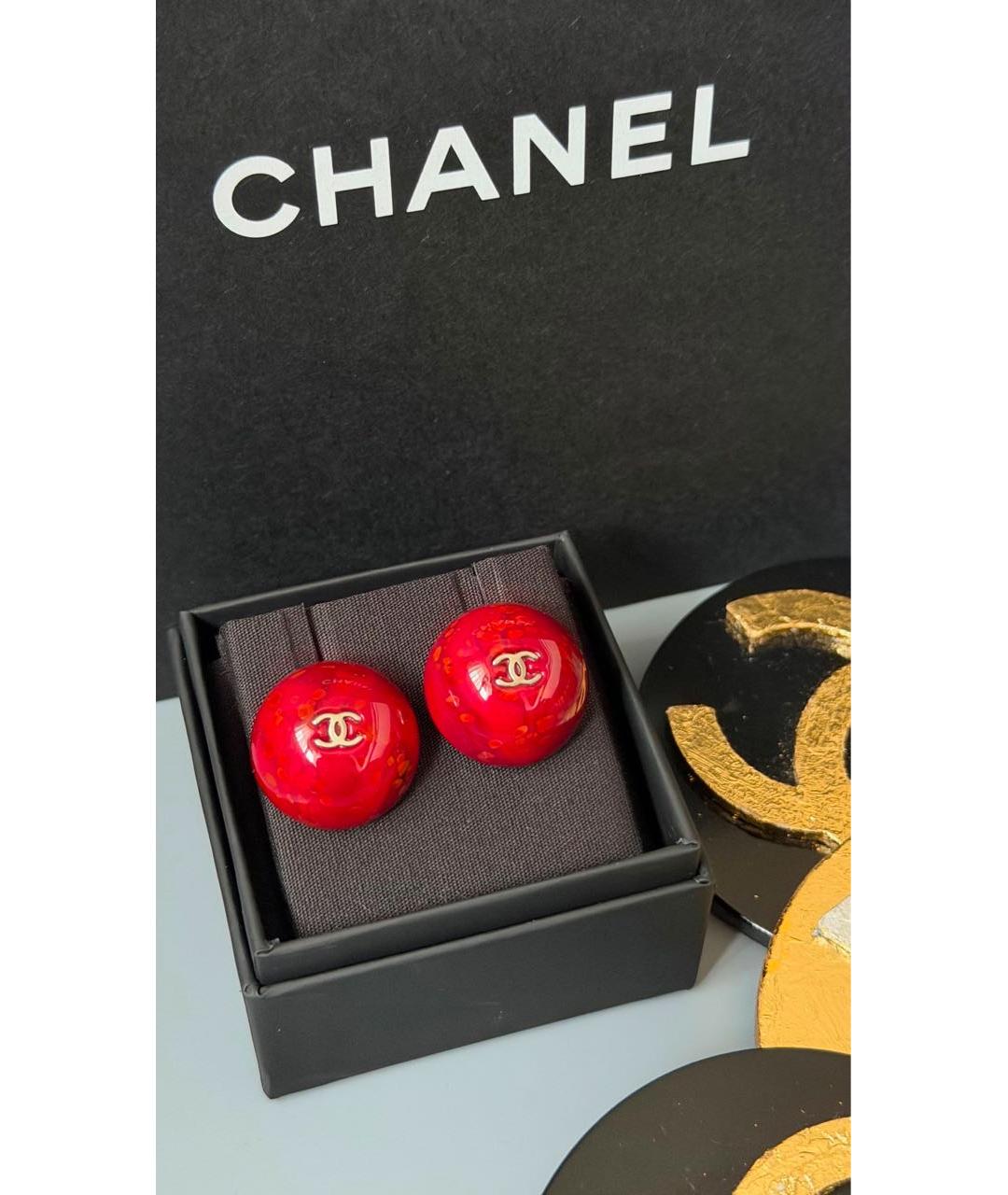 CHANEL Красные серьги, фото 2