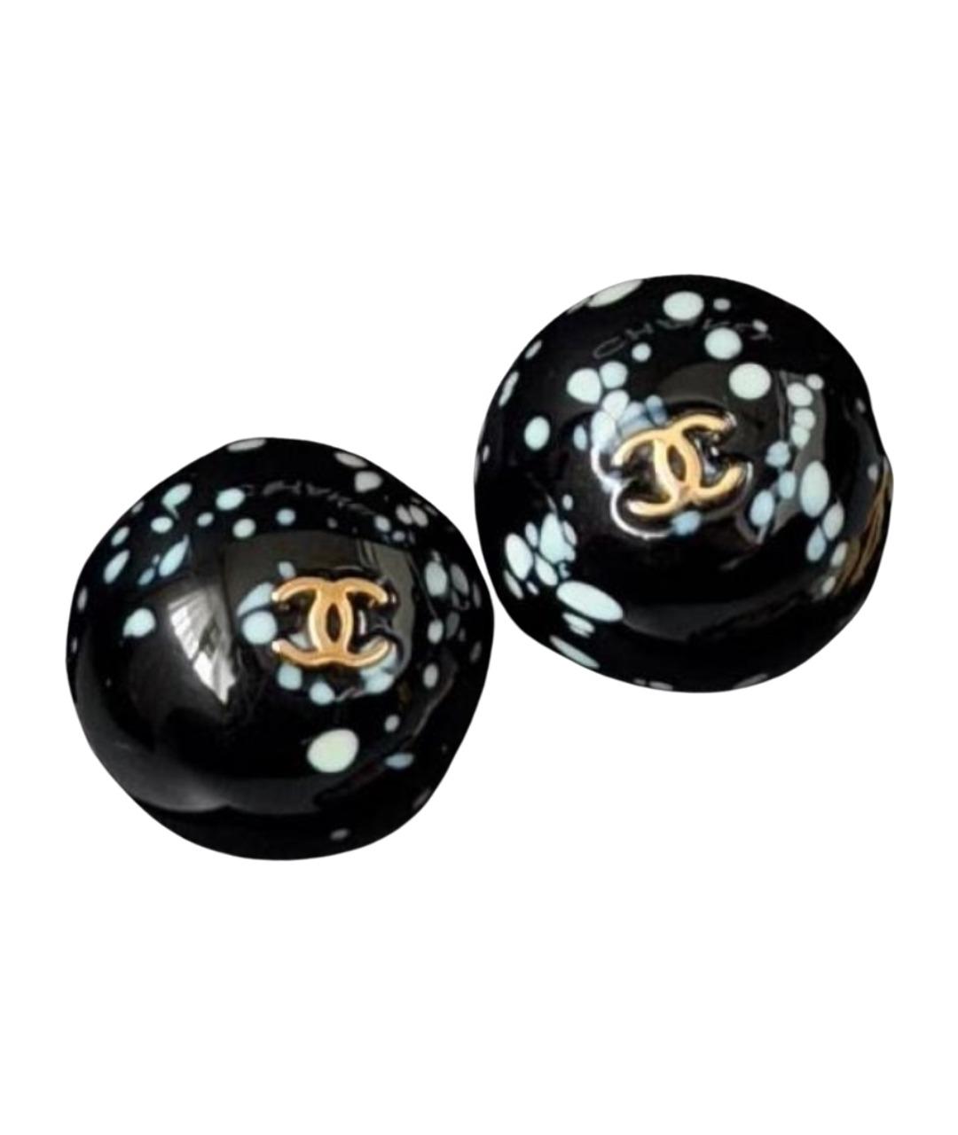 CHANEL Черные серьги, фото 1