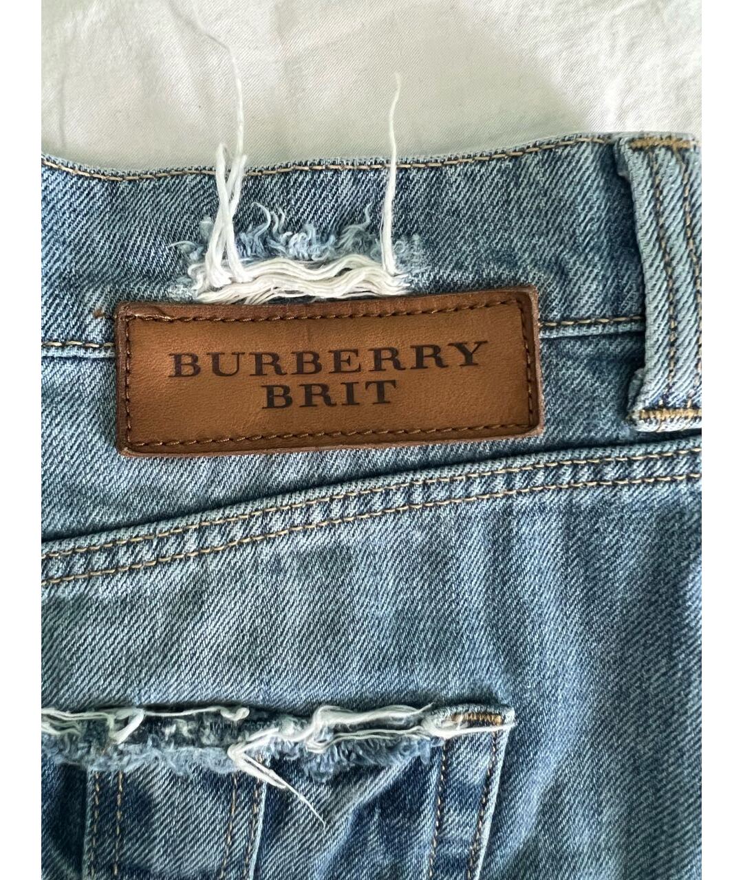 BURBERRY BRIT Синяя деним юбка мини, фото 4