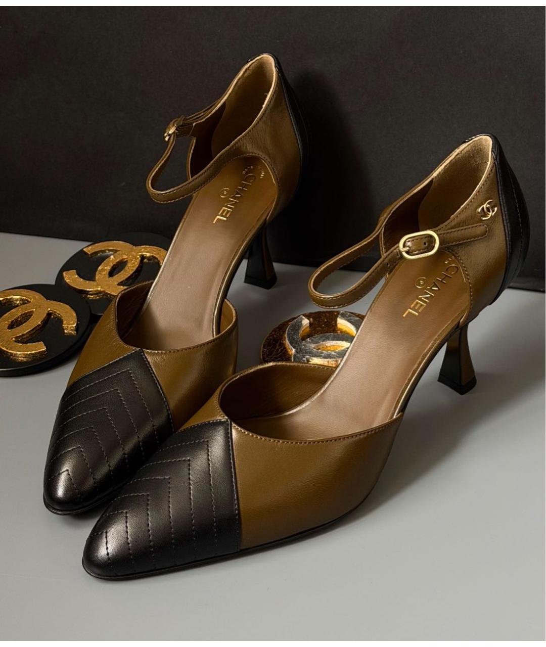 CHANEL Коричневые кожаные туфли, фото 3