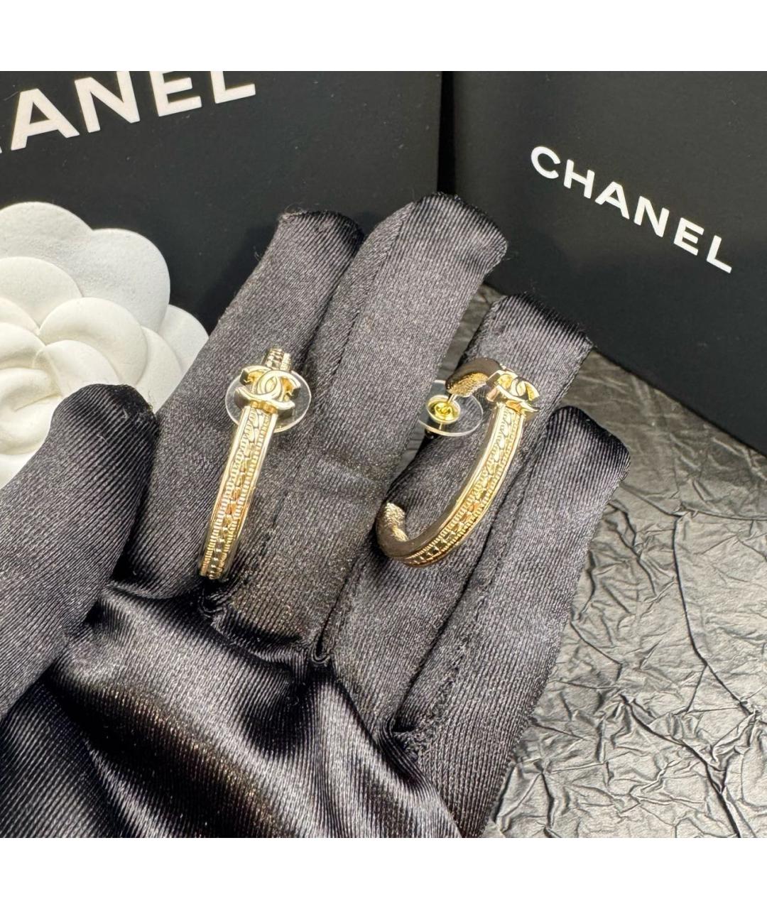 CHANEL Золотые серьги, фото 2