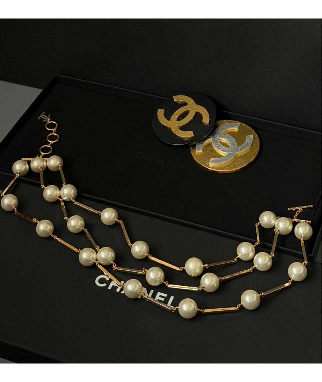 CHANEL Белое колье, фото 3