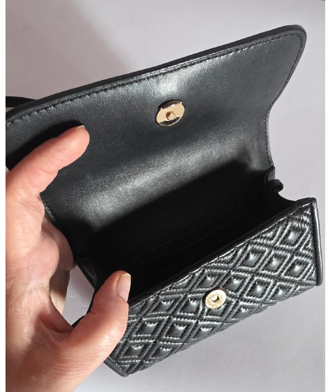 TORY BURCH Черная кожаная сумка через плечо, фото 3