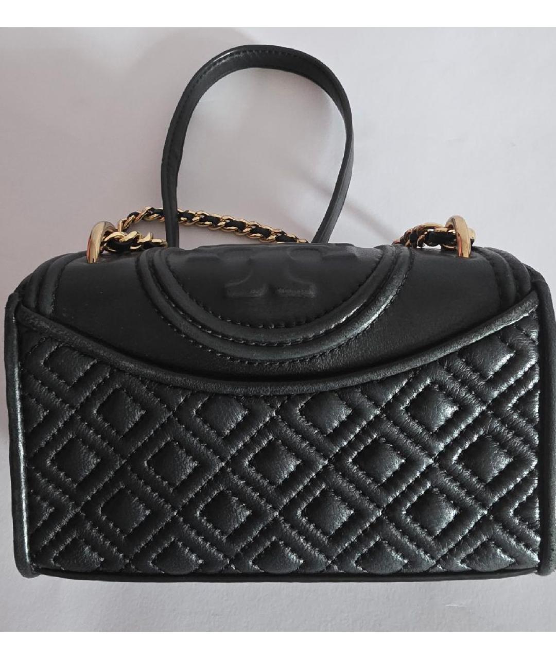 TORY BURCH Черная кожаная сумка через плечо, фото 2