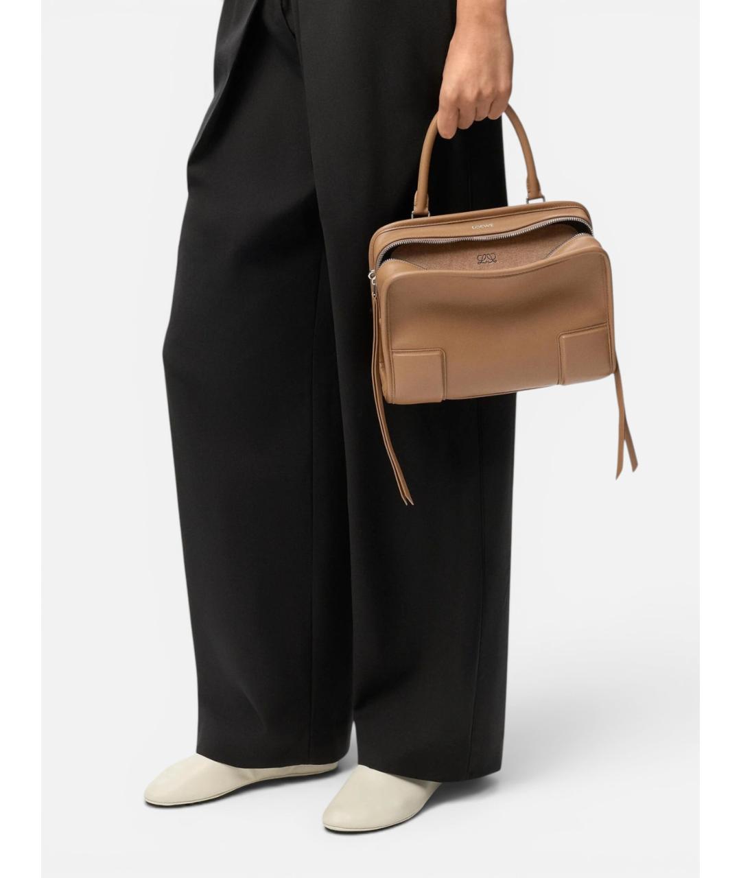 LOEWE Бежевая кожаная сумка тоут, фото 3