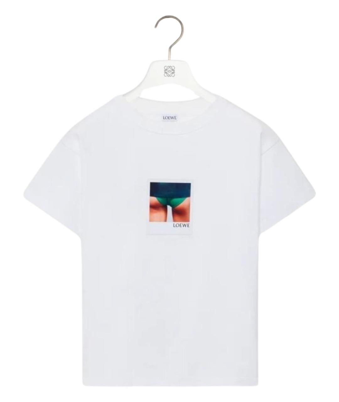 LOEWE Белая хлопковая футболка, фото 1
