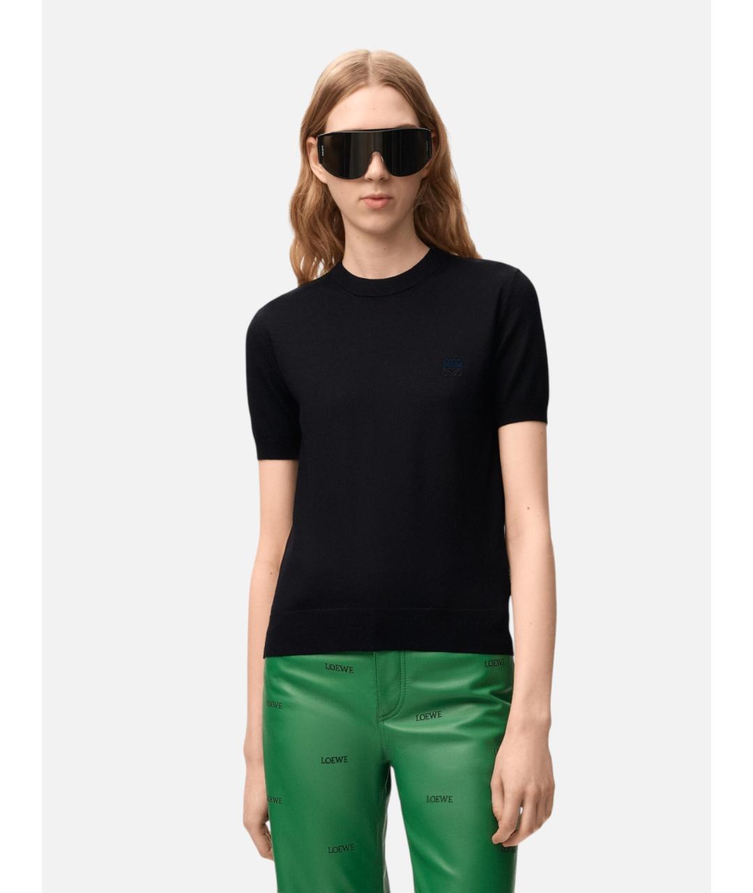 LOEWE Черная шерстяная футболка, фото 3