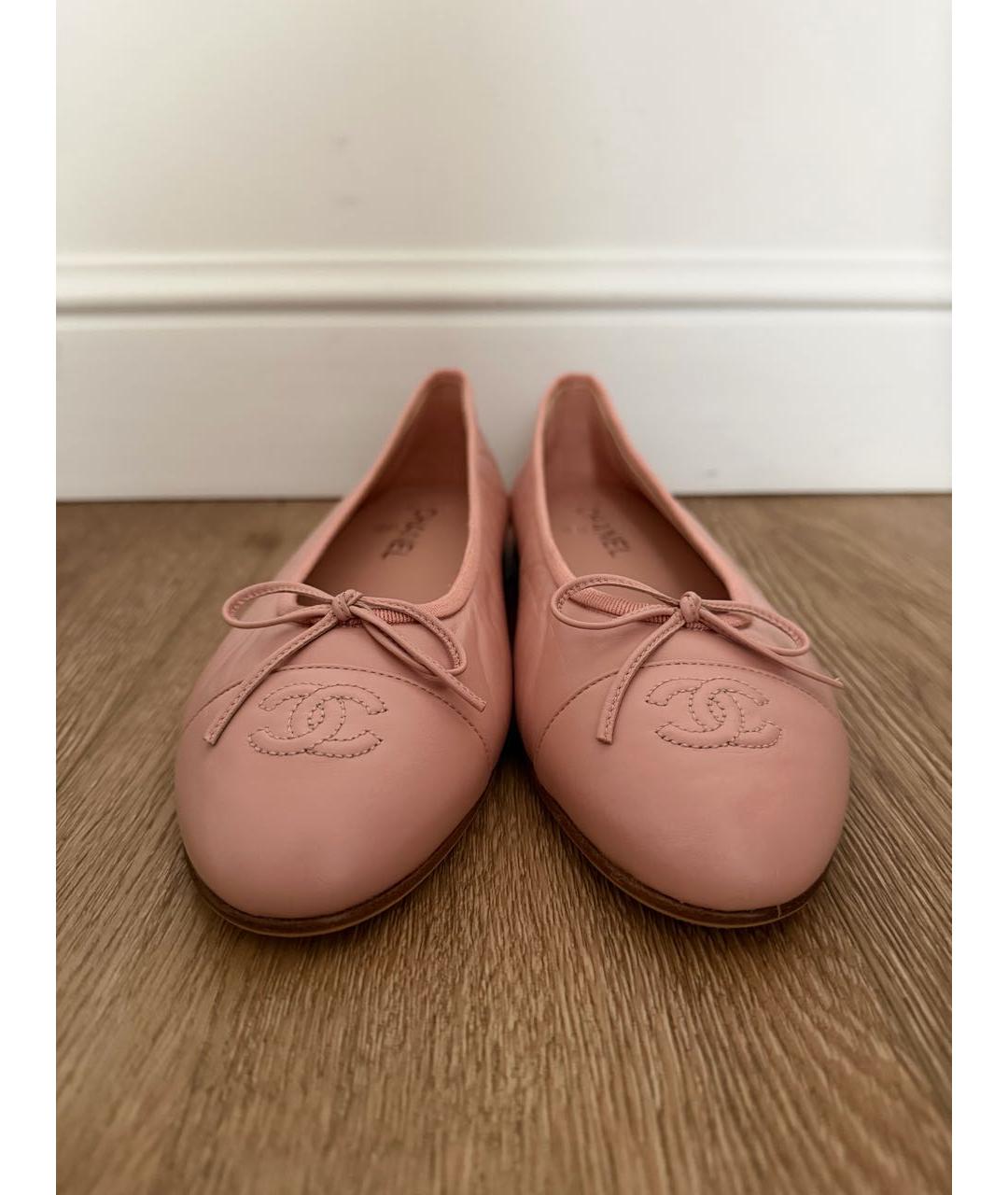 CHANEL Коралловые кожаные балетки, фото 2