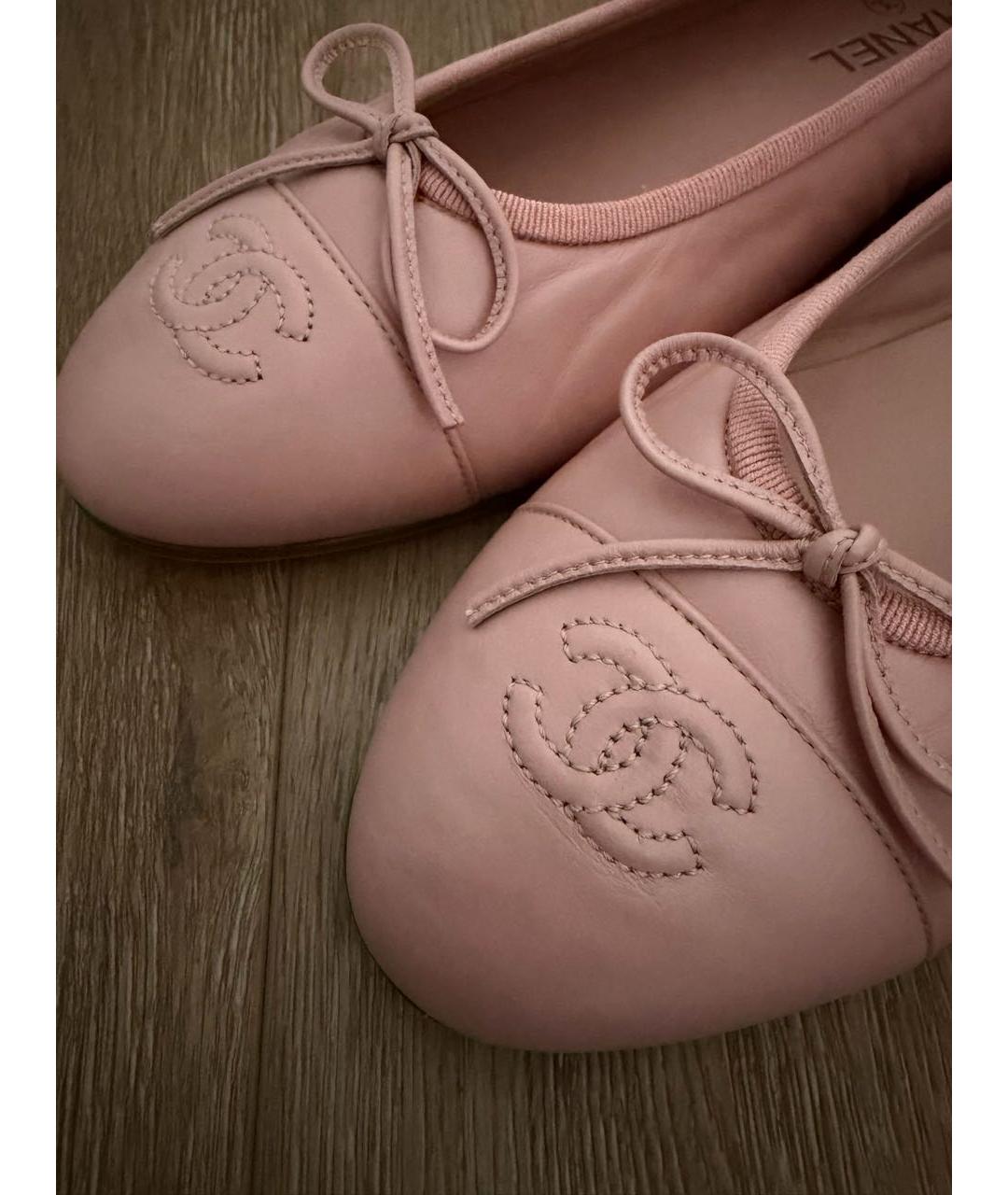 CHANEL Коралловые кожаные балетки, фото 8