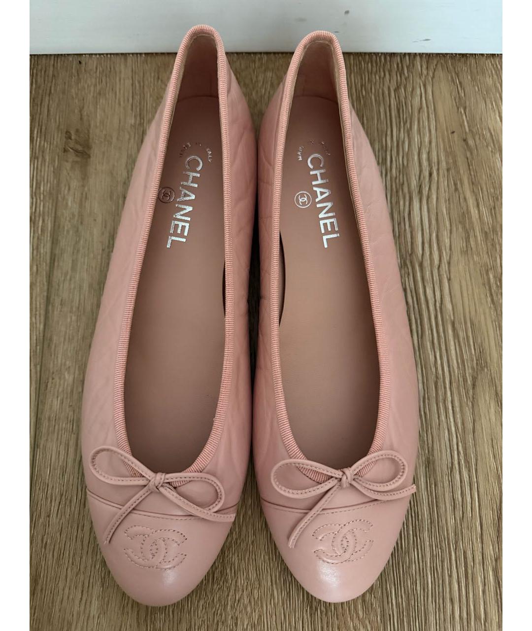 CHANEL Коралловые кожаные балетки, фото 3