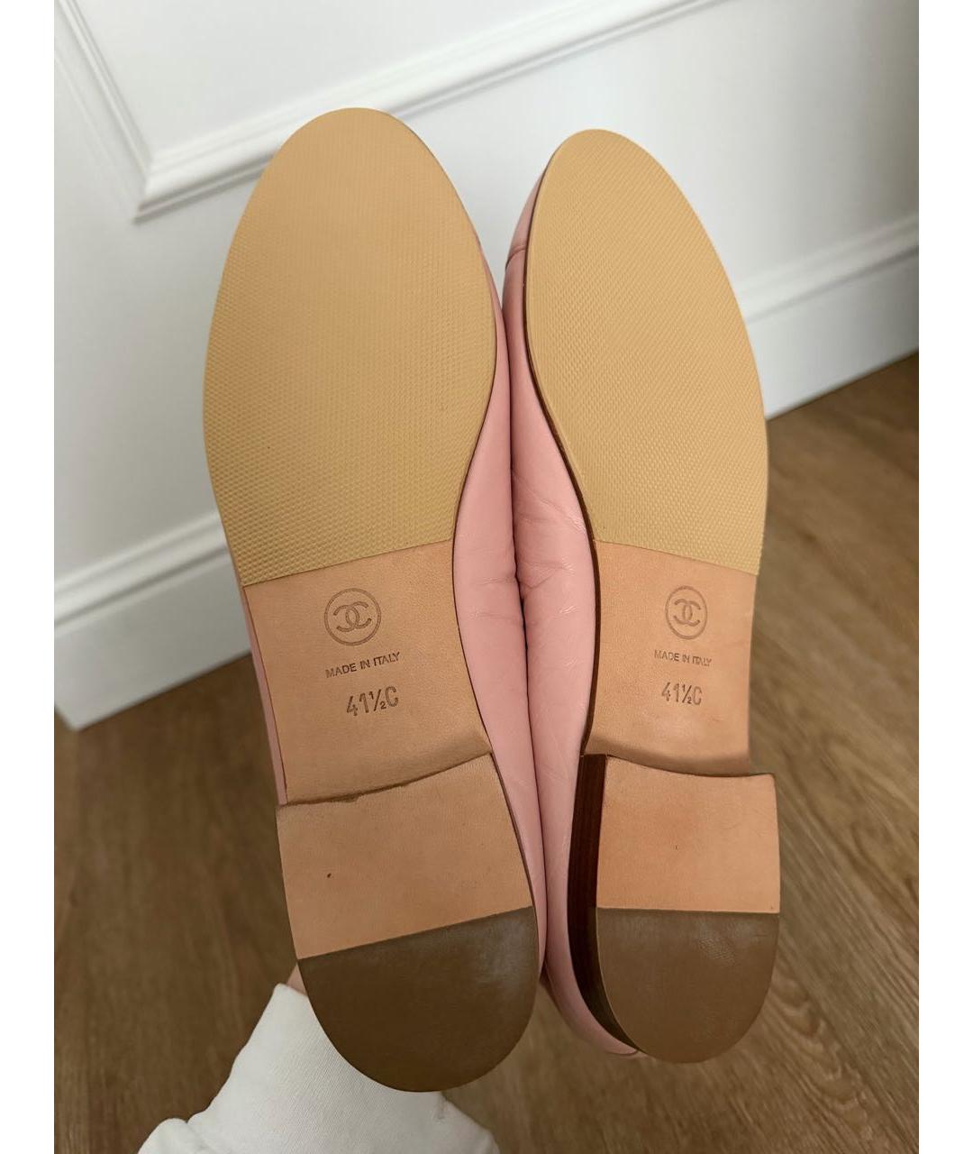 CHANEL Коралловые кожаные балетки, фото 5