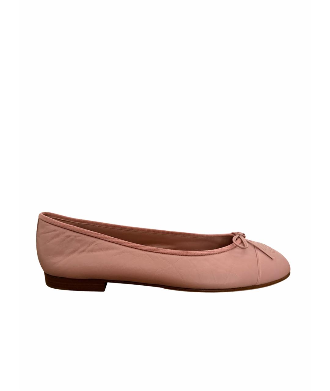 CHANEL Коралловые кожаные балетки, фото 9