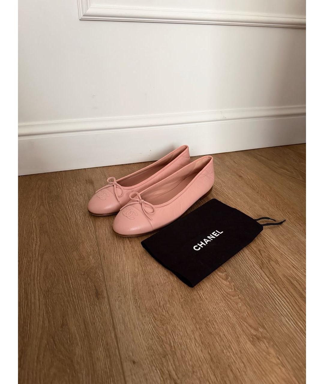 CHANEL Коралловые кожаные балетки, фото 7