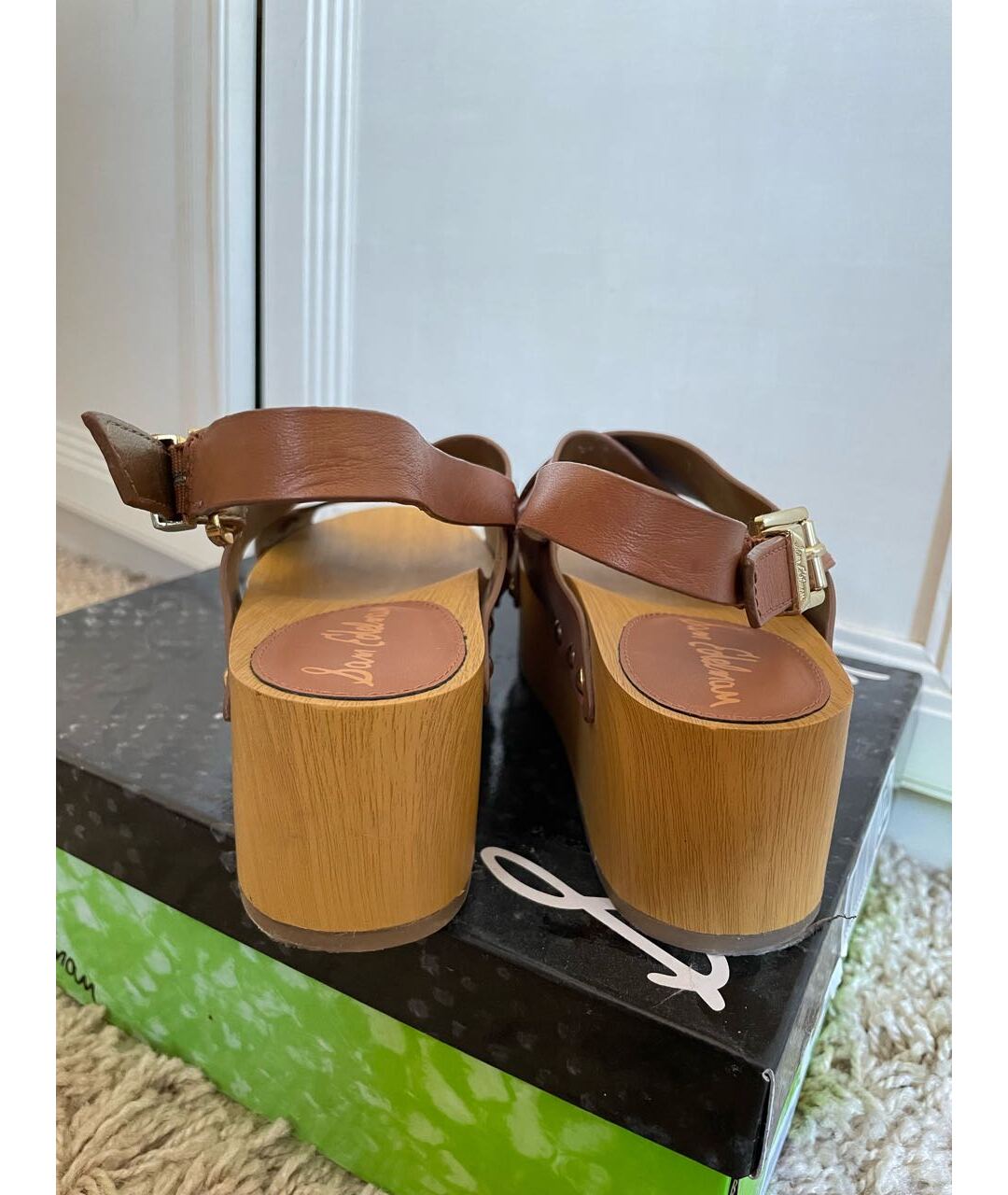 SAM EDELMAN Коричневые кожаные сандалии, фото 4