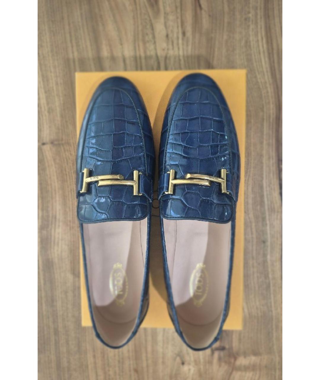 TOD'S Темно-синие кожаные лоферы, фото 3