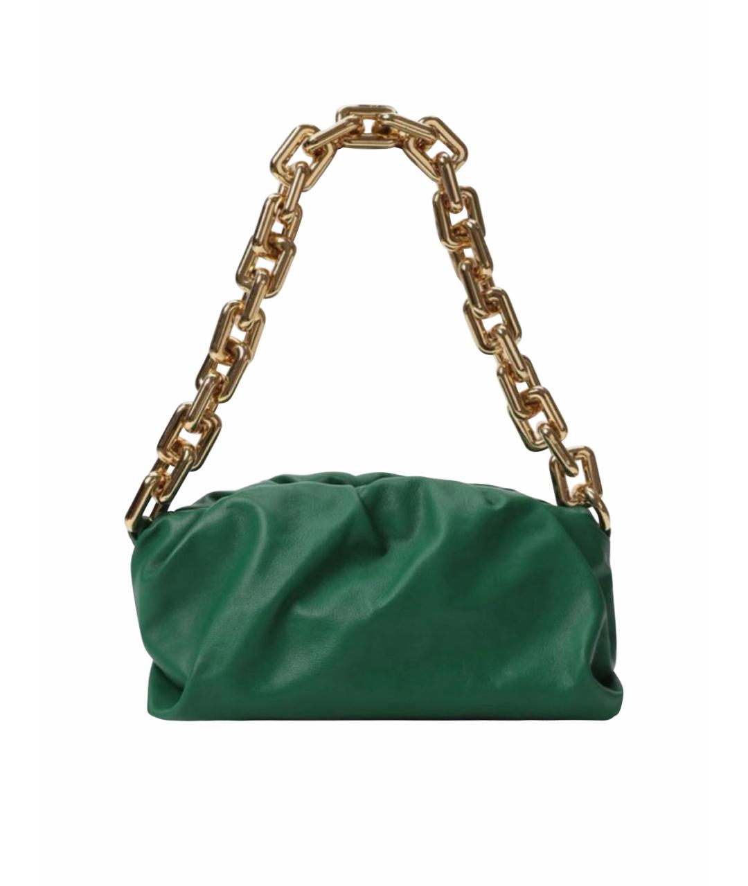 BOTTEGA VENETA Зеленая кожаная сумка через плечо, фото 1