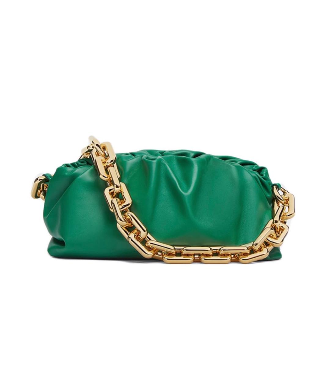 BOTTEGA VENETA Зеленая кожаная сумка через плечо, фото 4