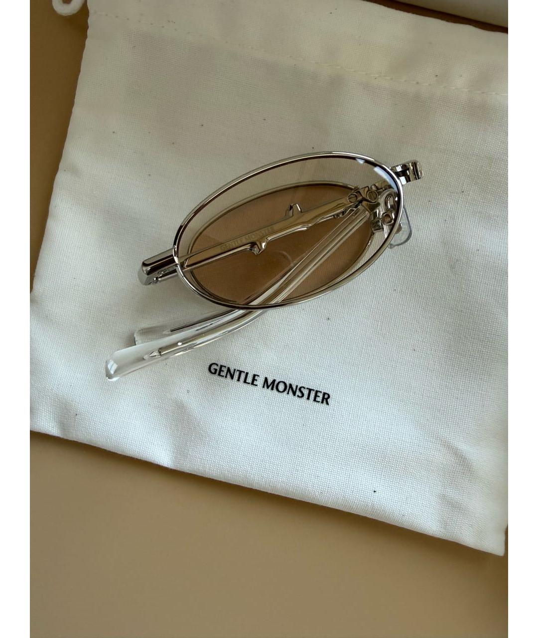 GENTLE MONSTER Бежевые металлические солнцезащитные очки, фото 8