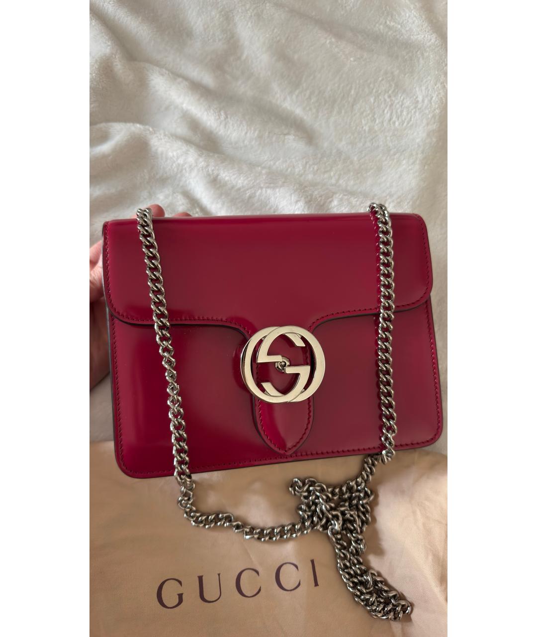 GUCCI Розовая кожаная сумка через плечо, фото 2
