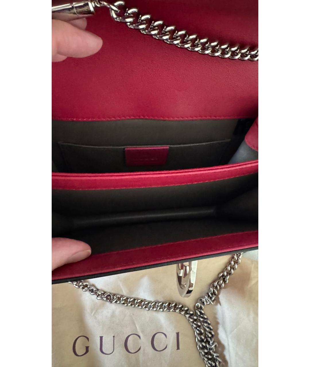 GUCCI Розовая кожаная сумка через плечо, фото 3