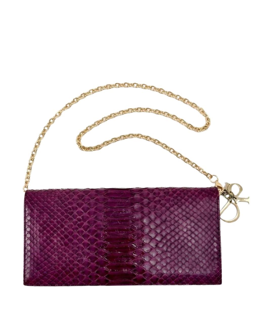 CHRISTIAN DIOR Фиолетовая сумка через плечо из экзотической кожи, фото 1